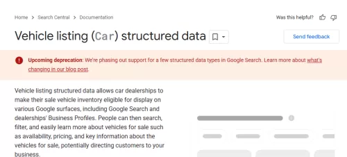 car listing structurued data